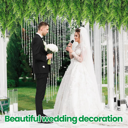 Geosar 20 Pcs Artificial Hanging Plants 32 Inch Hanging Boston Ferns Plastic Fake Plants for Wall Room Garden Wedding Garland Indoor Outdoor Decoration, No Basket
