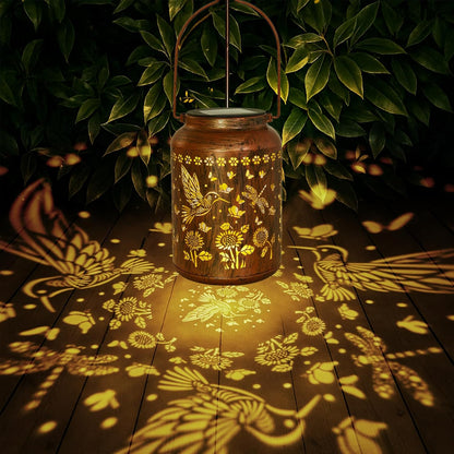 Hummingbird Lantern Solar Outdoor, Birthday Gifts for Women, Mom, Grandma Solar Light Outdoor Waterproof LED Decorative Garden for Lawn, Landscape, Patio, Porch Hanging Lantern for Christmas Decor