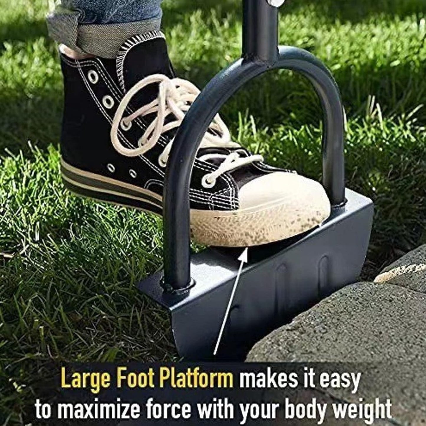 Manual Lawn Edger, Half Moon Saw Tooth Edger, Wide Pedal Garden Trimming Edging Tool for Sidewalk and Grass Maintenance