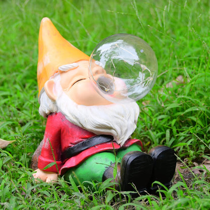 Garden Gnomes Statues Decor Outdoor Large Gnomes Garden Decorations Funny with Solar Light for Yard Lawn