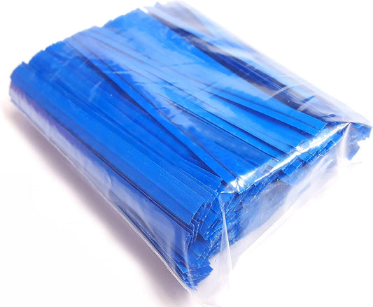 4" Blue Plastic Coated Twist Ties, 1000 Count, Ideal for Party Favor Treat Bags, Small Orders