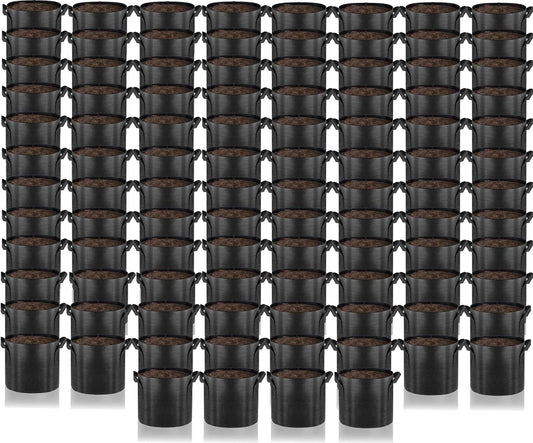 Gardenera Bulk Grow Bags - Pack of 100 5 Gallon Fabric Planters with Handles for Commercial and Large-Scale Growing