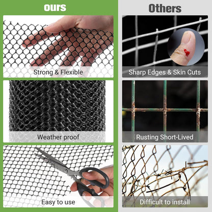 Mesh Tree Guard Trunk Protectors, Chicken Wire for Floral Arrangements, Tree Wraps to Protect Bark, Flexible Net Tree Guard 16 in x 20FT with 50 Zip Ties, Tree Bark Protector from Deer-Black