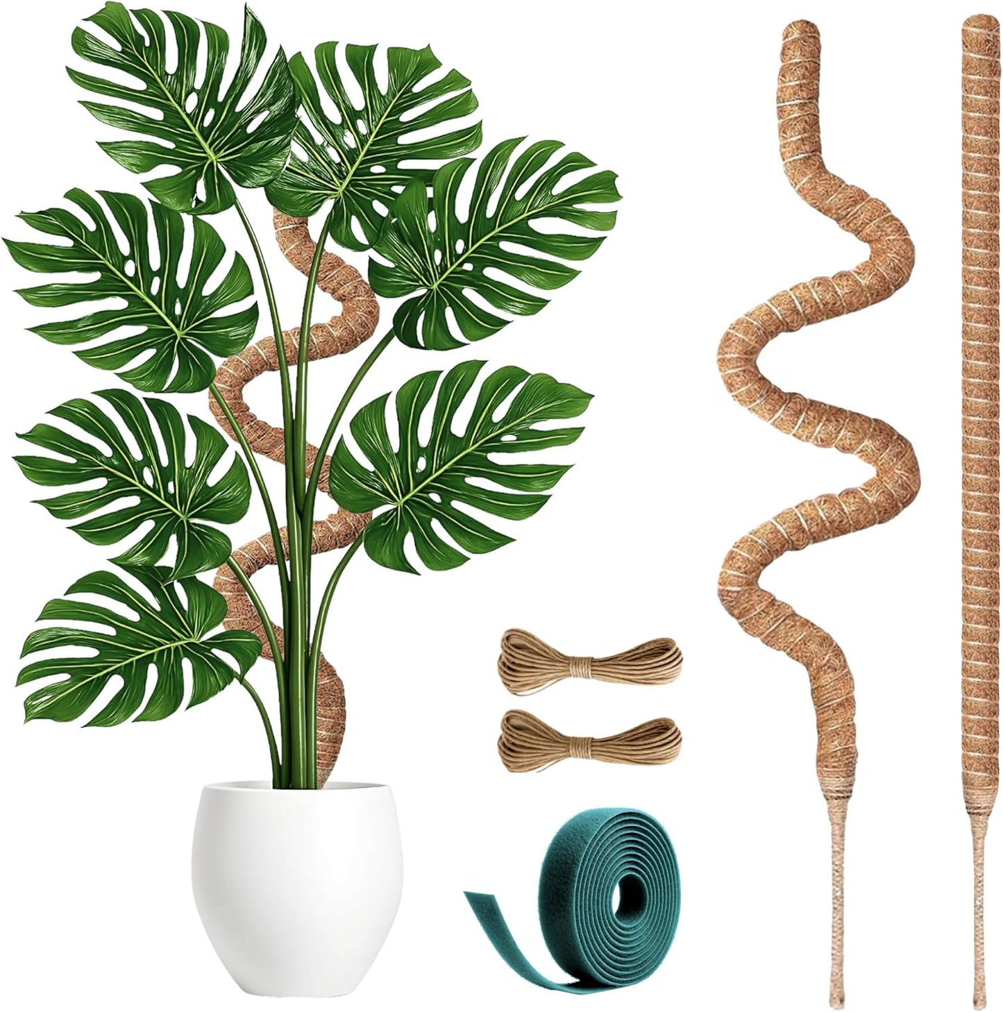 2 Pack 30 Inch Moss Pole for Plants, Moss Poles for Climbing Plants Monstera, Handmade Coco Coir Plant Pole, Monstera Plant Support for Plant Grow