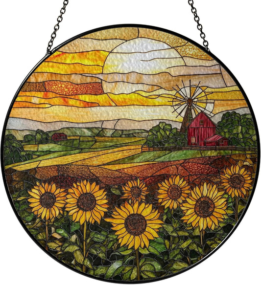 Sunflower Stained Glass Suncatcher Window Hanging Decor, Birthday, Mothers Day, Christmas Sunflower