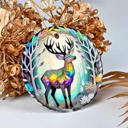 Colorful Ceramic Elk Christmas Ornament, Elk Ornaments for Christmas Tree, Holiday Decorations, Christmas Decor, Elk Gifts, Christmas Ornament Gift Ideas