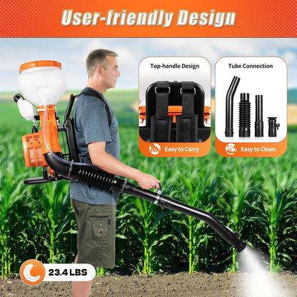 3.7gal Gas Powered Backpack Sprayer, 2-Stroke Backpack Fogger Agricultural, Fogger Sprayer Blower for Load Pesticides, Disinfectants, Waterproof Base Oil, Fertilizer, Etc