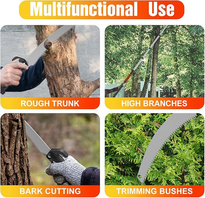 36FT Pole Saw, Telescoping Tree Trimmer with 5-20FT Extension Pole, Manual Branches Pruner for Backyard, Orange