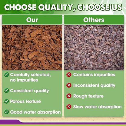 DUSPRO Orchid Bark Bulk, Fine Orchid Bark for Plants, Optimal Texture Bark for Orchids, Ideal Wood Chips for Plants, Plant Bark for Potting, Bark Soil for Plants (16 qts, Standard Bark)