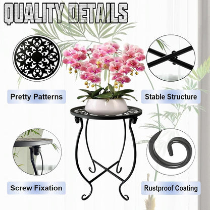 Plant Stand Indoor Outdoor, Metal Plant Stand for Indoor Plants Iron Art Flower Pot Holder Stand Decoration Shelf Racks for Single Planter Use in Garden Patio Corner 1 Pack