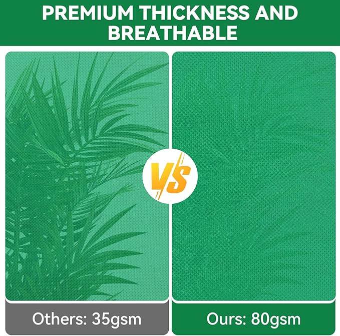 2 Packs Plant Covers Freeze Protection 47" x 70" 2.82oz/yd² Heavy Duty Winter Cold Weather Frost Cloth Blankets, Garden Warm Jacket Bags with Zipper & Drawstring for Outdoor Plants Fruit Tree Potted