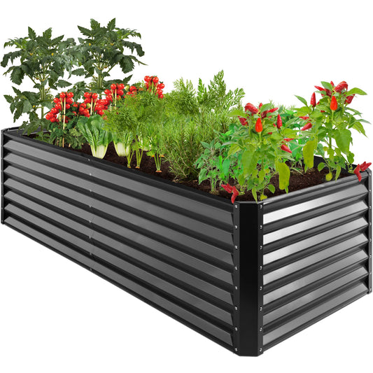 Best Choice Products 8x4x2ft Outdoor Metal Raised Garden Bed, Deep Root Planter Box for Vegetables