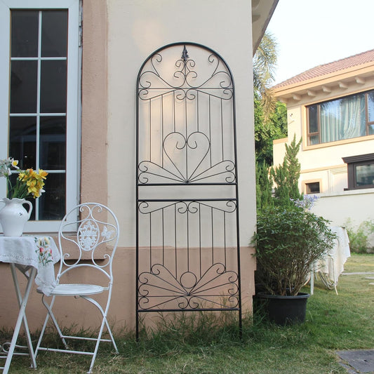 SCENDOR Trellis for Climbing Plants 82.7" H x 26.7" W Tall Garden Trellis Wrought Iron Heavy Scroll Metal Decoration Lawn Patio for Rose Clematis Ivy Weather Resistant 1 Pack
