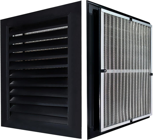 12"x18"Gable Vent - Removable Filter Screen Design, Perfect for Attic Vents and Sheds，Wall,Door, and Shipping Container,Vent Opening 10"x16", Optimal Roof Ventilatio