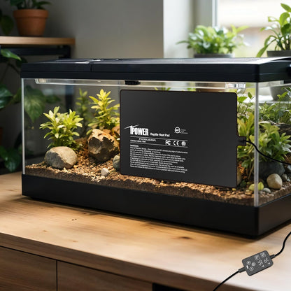 iPower 8 by 12 Inch 16W Reptile Heating Pad with Adjustable Thermostat, Under Tank Warmer Terrarium Heat Mat for Turtles/Snakes/Lizards/Frogs, and Other Reptiles