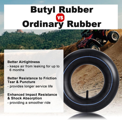 RUTU 4.00-6 Tube 4.10/3.50-6 Heavy Duty Inner Tube with TR13 Straight Valve Stem Replacement for Go Kart Wheelbarrow ATV Lawn Mower Hand Truck Snow Blowers Gorilla Cart 2 Pack