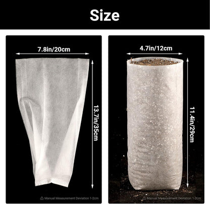 100pcs Nursery Bags for Plants - 7.87x13.77 inches Breathable Plant Grow Bags, Fabric Grow Seedling Pots for Vegetable, Fruit, Flower