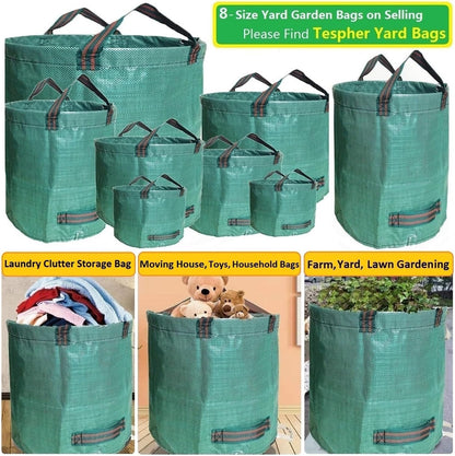Professional 2-Pack 106 Gallon Large Lawn Garden Bags (D31, H31 in) Yard Waste Bags with Gardening Gloves, Big Leaf Bag,Yard Debris Bags,Garden Trash Container,Lawn Grass Clippings,Weeds Bag 4 Handles