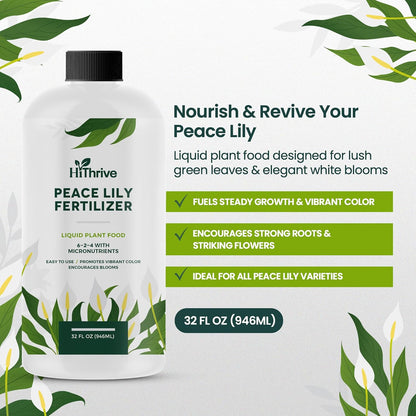 32oz Peace Lily Plant Indoor Live Fertilizer - Makes 192 Gallons of Peace Lily Fertilizer - Nutrient-Rich Liquid Plant Food for Lush Foliage, Stronger Roots, and Elegant White Blooms