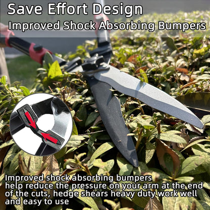 Hedge shears, Extendable 26"-32" Hedge Clippers with Sharp Wavy Blade, Manual Hedge Trimmer for Trimming Borders and Shaping Shrubs, Garden Shears Pruner for Lawn and Yard Tools