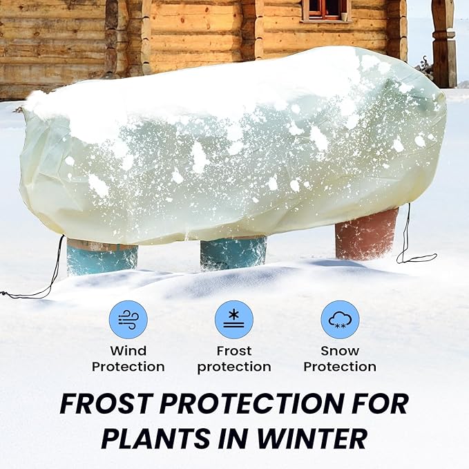 MIXC 2 Packs Plant Covers Freeze Protection, 43.3''x 15.8''x 17.7''Winter Plant Cover Cold Weather Tree Frost Cloth Warm Blankets Shrub Covers for Outdoor Plant