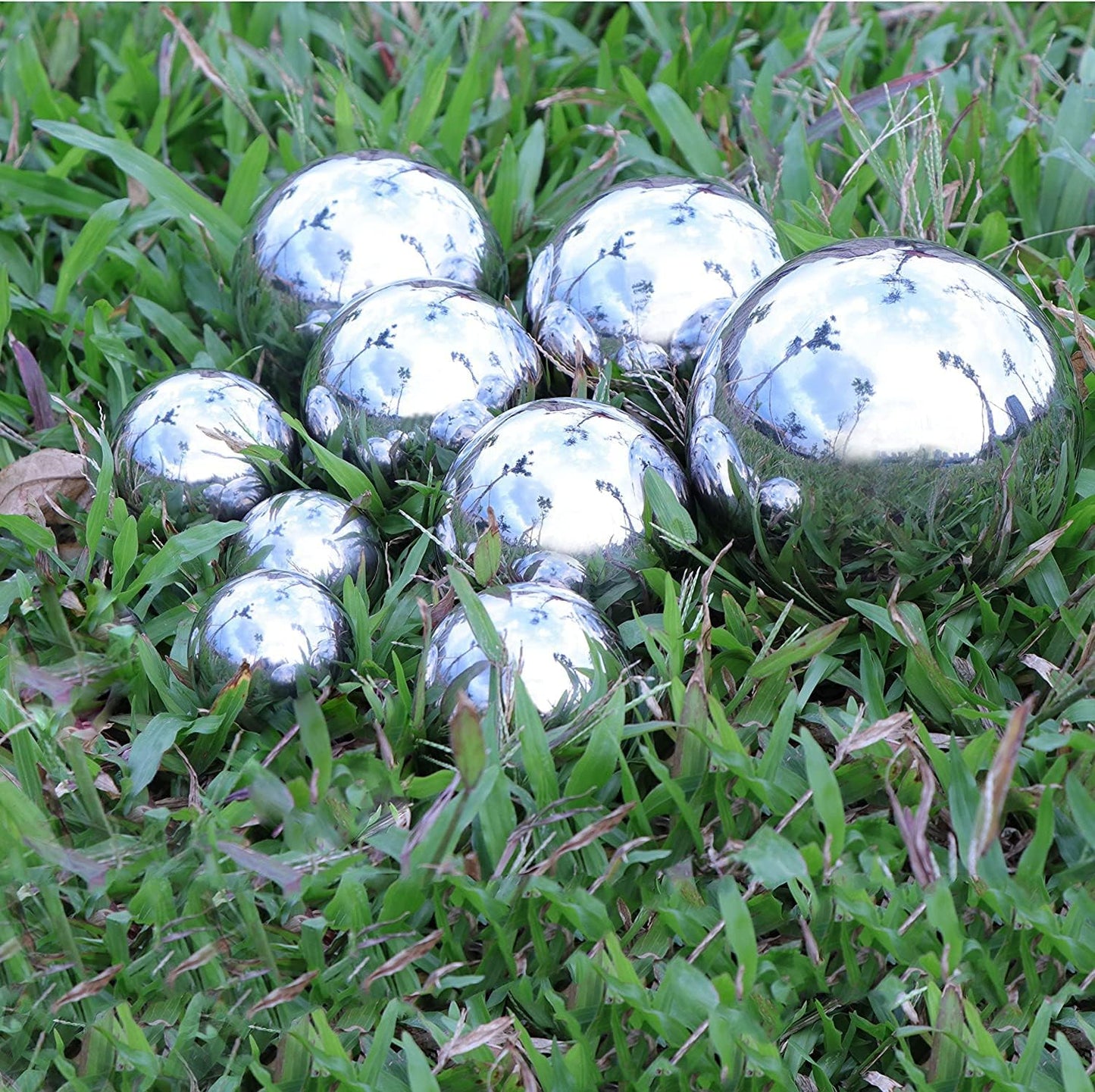 Gazing Balls for Garden, Home Outdoor Hollow Sphere Stainless Steel Gazing Globe Mirror Ball (6 Inch)