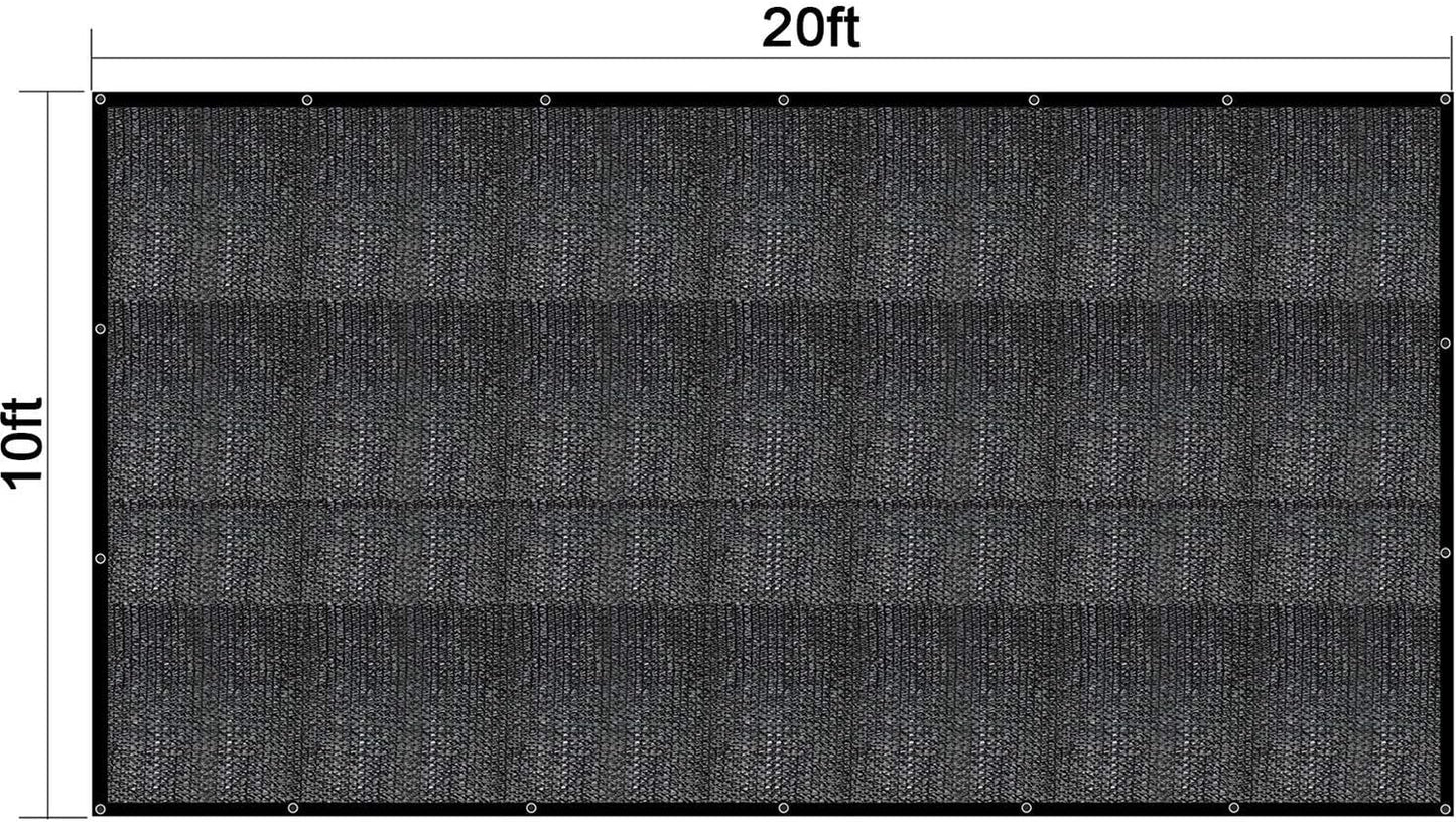 Greenhouse Covers Sunblock Shade Cloth Net Mesh Tarp 90% UV-Resistant Protection Plants Flowers Pet Kennels Outdoor Shade Screen Taped Edge with Gromments Included 18pcs 6" Ball Bungee (10ft 20ft)