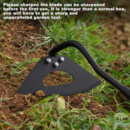 Hoe Garden Tool, Hollow Hoe with 85 Inch Long Handle, Adjustable Manual Weeder Heavy Duty Garden Hoe for Weeding, Digging, Hoeing, Cutting and Loosing Soil
