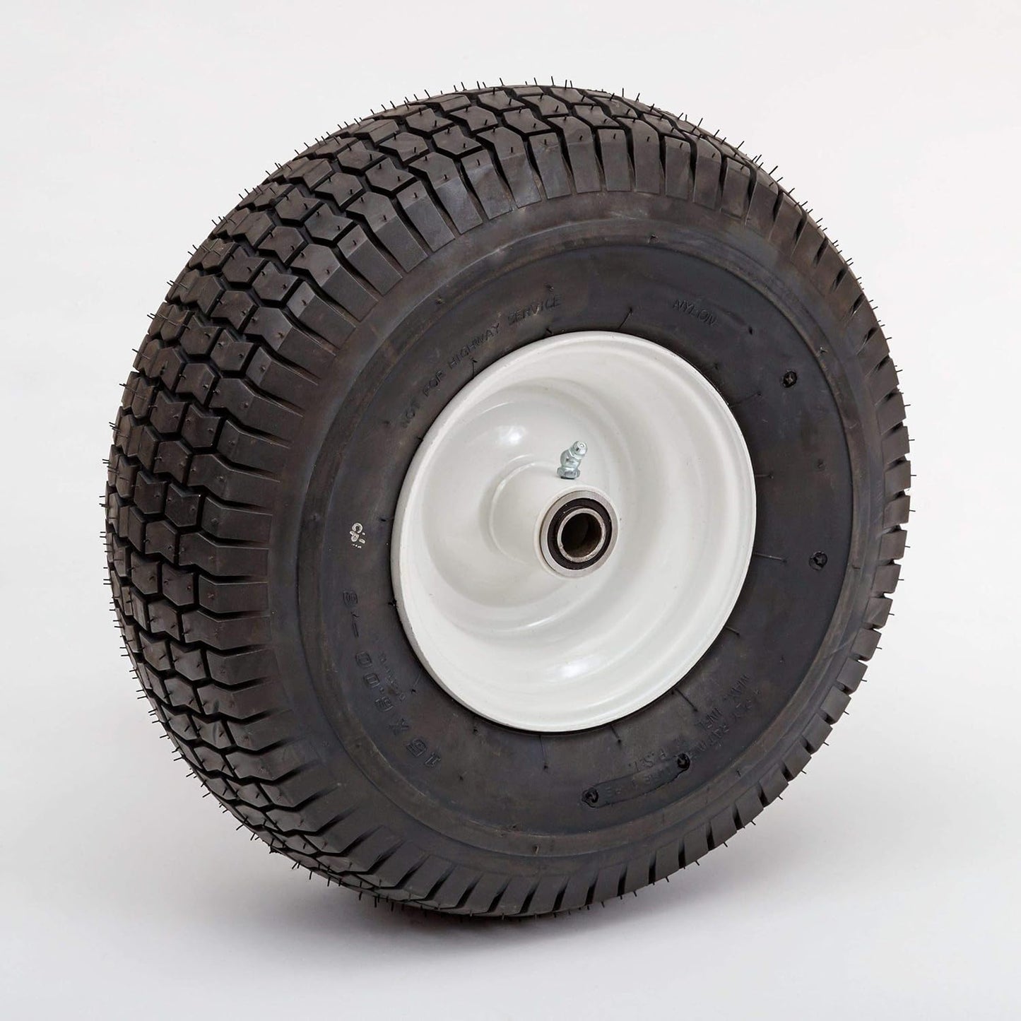 Pneumatic Tires | Replacement Wheel for Wagon, Lawnmower, Utility Cart | Durable Tire with Turf Style Tread | 4" Offset Hub | 14" Diameter