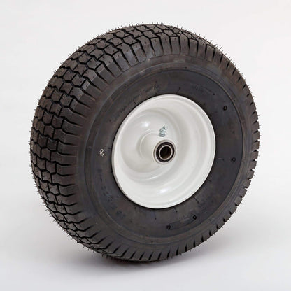 Pneumatic Tires | Replacement Wheel for Wagon, Lawnmower, Utility Cart | Durable Tire with Turf Style Tread | 4" Offset Hub | 14" Diameter