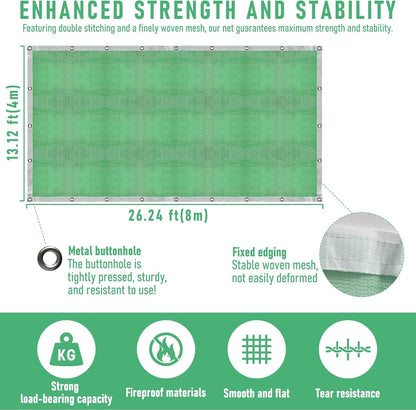Fruit Collector Harvesting Net - 26.2 x13.1 ft Green Agricultural Harvest Netting for Walnut, Olive, Chestnut, Plum, and Hazelnut - Easy Picking & Reusable Collection Net (8x4m)