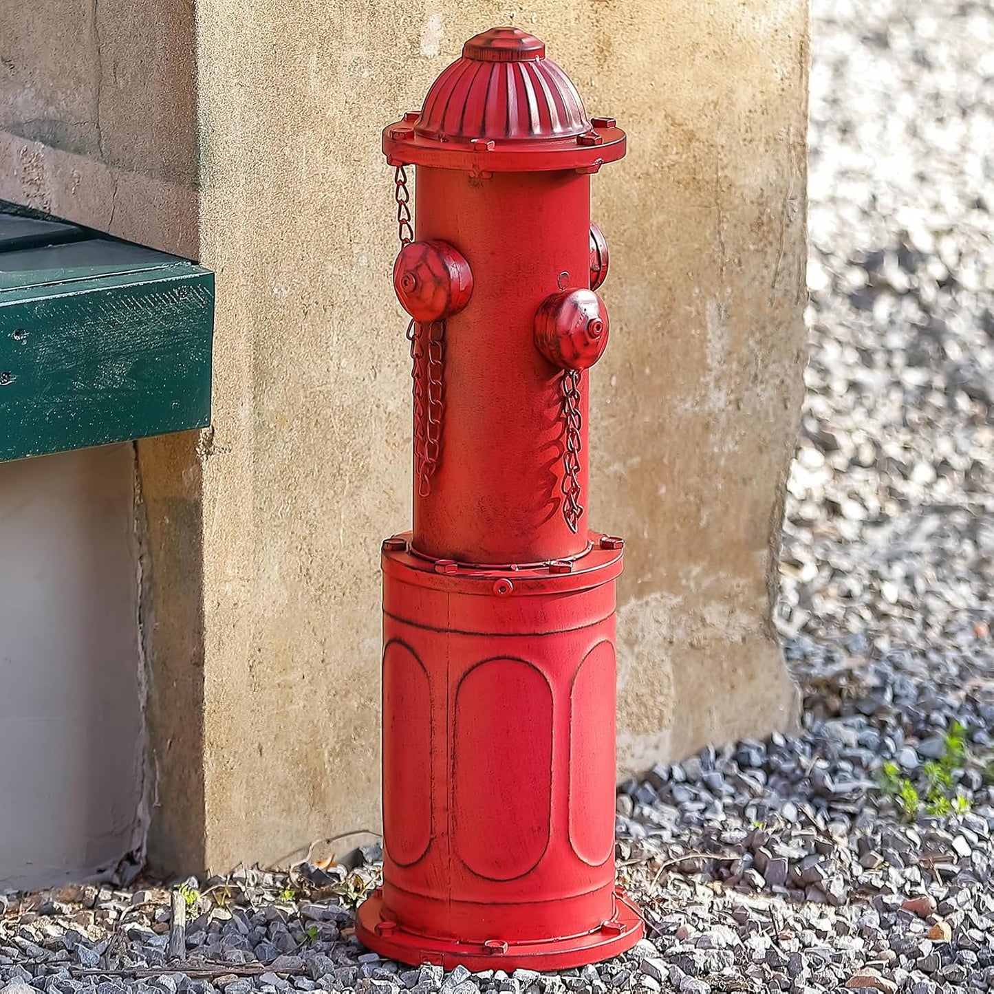 Dog Fire Hydrant Pee Post, 22.4" H Fake Fire Hydrant for Dogs to Pee on, Red Metal Dog Pee Post for Training Tool, Puppy Pee Pole for Dogs Indoor Outdoor Garden Yard Statue