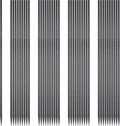 Rebar Stakes 24 Inch 40 Pack Straight Ground Stakes 1/4 Inch Diameter Heavy Duty Metal Spikes with Chisel Point End for Landscape Timber, Cement and Concrete Form, Black