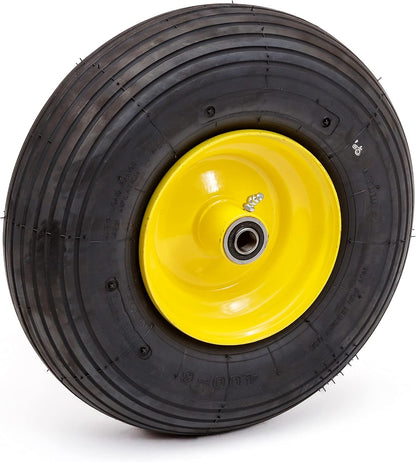 Pneumatic Replacement Wheel | 13.6" Tire for Wagon, Nursery Cart, Wheelbarrow | 4.00-6 Wheel Size | Hub/Bearing Size Options
