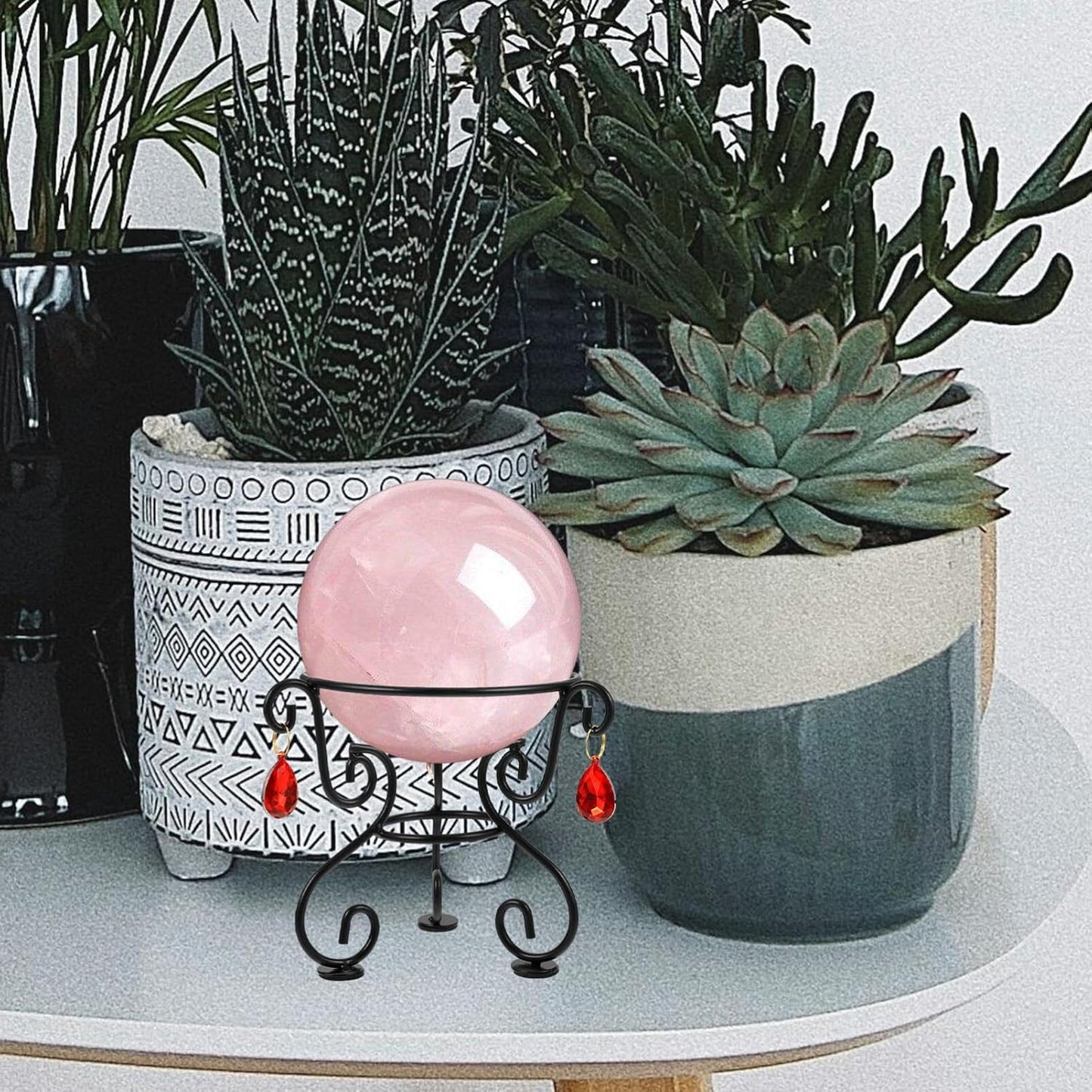 ABOOFAN Metal Gazing Ball Stand Garden Sphere Holder Decorative Base for Outdoor Yard Crystal Globe Display with Portable Lightweight Design