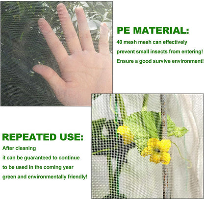 Insect Bird Barrier Mesh, Garden Netting Barrier, Bird Netting, Netting for Plant with Drawstring, 3.5 x 4.6 FT Tomato Protective Cover, Large Potted Fruit Protectors Cover for Blueberry Bushes