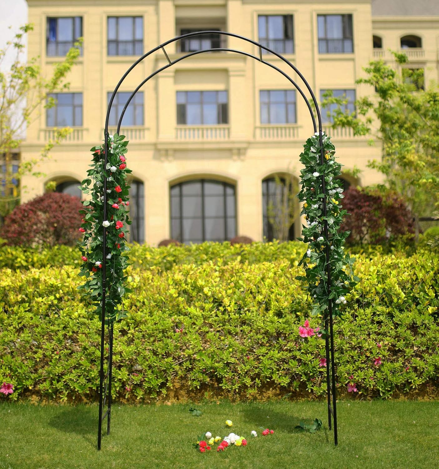 1. GO Steel Garden Arch, 7'5'' High x 3'7'' Wide, Garden Arbor for Various Climbing Plant, Outdoor Garden Lawn Backyard