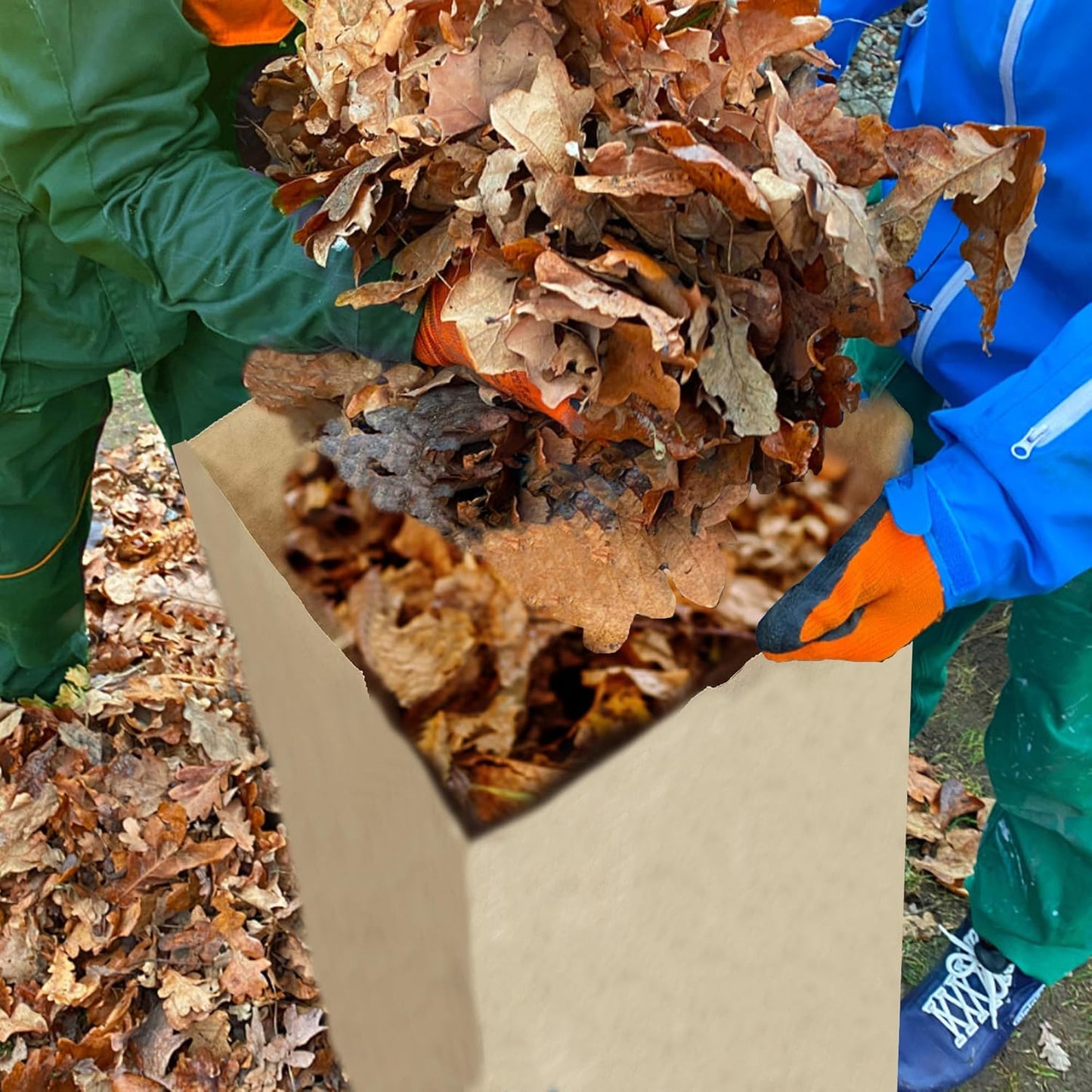 Lawn & Leaf Bags, heavy-duty 2-layer Brown paper, Home and Garden Yard Waste Compost Refuse Paper Bags (30 Gallon，5pack)