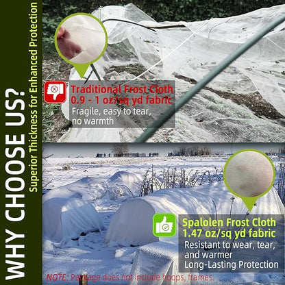Plant Covers Freeze Protection, 10ft X 20ft Floating Row Cover 1.47 oz/yd² Fabric, Garden Frost Cloth Frost Blanket Plant Frost Covers for Outdoor Winter Frost/Sun Pest Protection - White