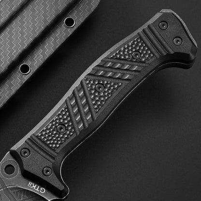 GTK1 Fixed Blade Knife DC53 Steel Blade Nylon Fiberglass Handle Full Tang EDC Tool Knifes for Outdoor Camping Survival Adventure Bushcraft(Pattern blade)