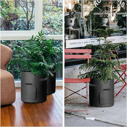 6 Pack 7 Gallon Potato Grow Bags, Heavy Duty Nonwoven Fabric Garden Planting Bag Plant Container with Flap and Handles, Aeration Fabric Pots for Growing Vegetable, Fruits and Flowers
