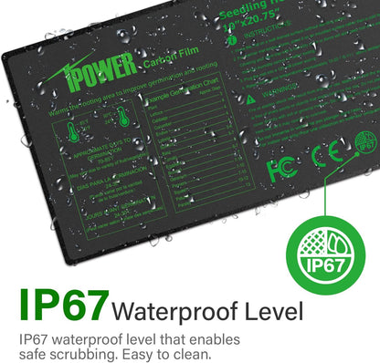 iPower 10" x 20.75" Seeding Heat Mat Upgraded Carbon Film Indoor Warm Hydroponic Plant Germination Starting Pad Durable Waterproof, Black