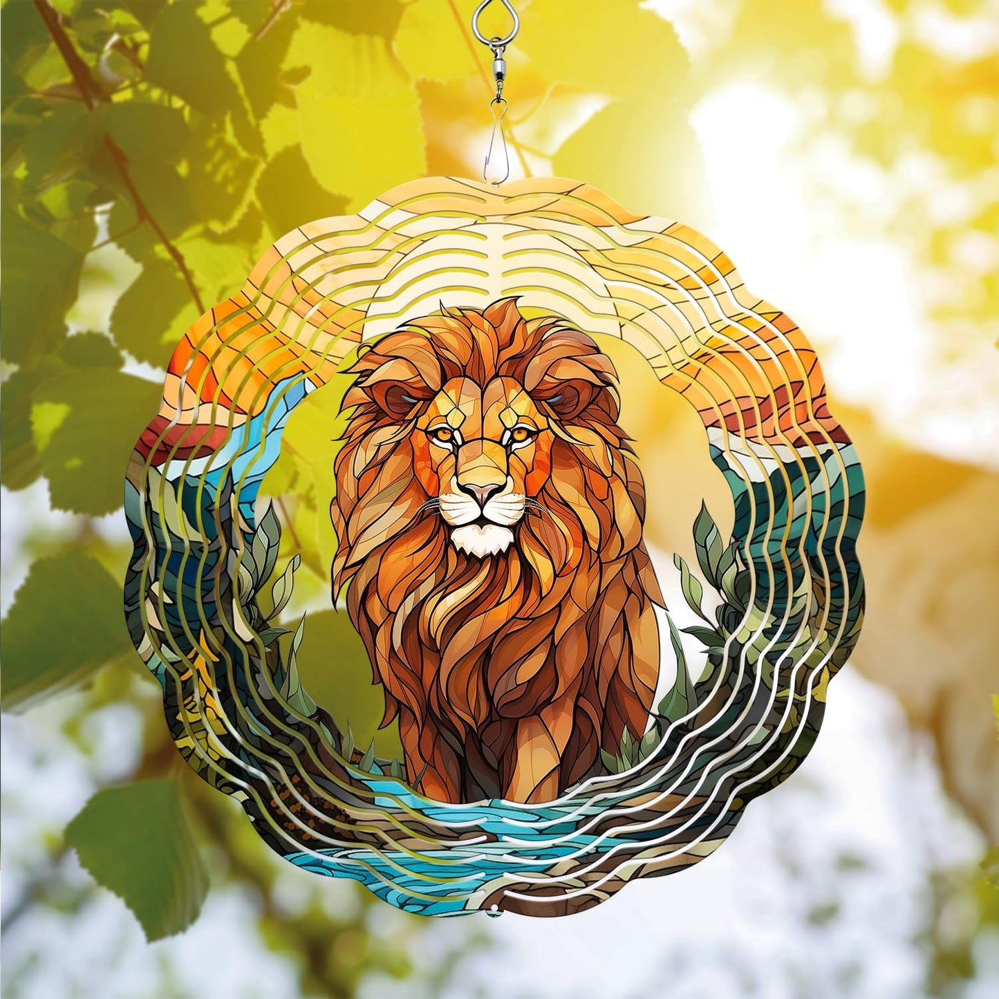 Lion Wind Spinner - Unique 3D Hanging Wind Spinner for Yard and Garden