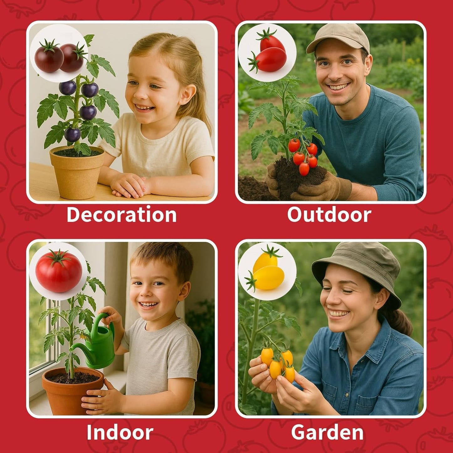 5 Pack Tomato Seeds for Planting - 100+ Heirloom Tomato & Tomatillo Seeds Variety Pack to Grow in Your Home Vegetable Garden, Non-GMO, Complete Gardening Starter Gift