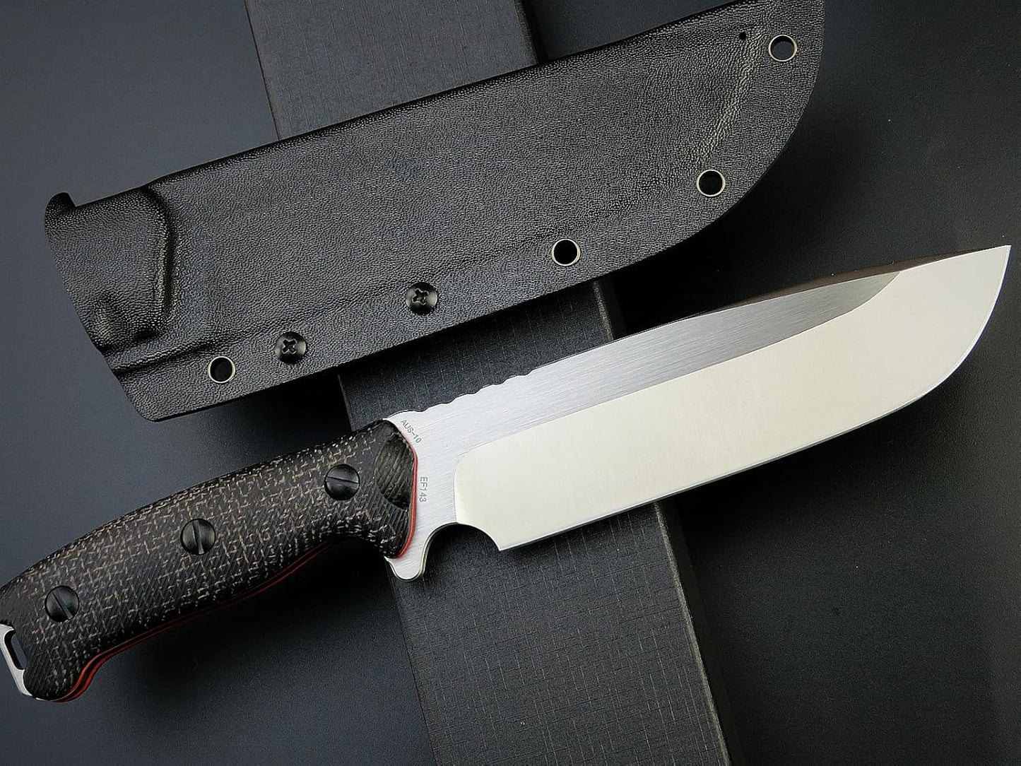 Eafengrow EF143 Fixed Blade Knife AUS-10 Steel Blade Micarta Handle Full Tang EDC Tool Straight Knife for Working Camping Hunting