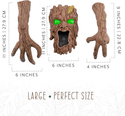 Tree Bark Monster Yard Decor, Bark Face Tree Person Decor for Garden and Halloween