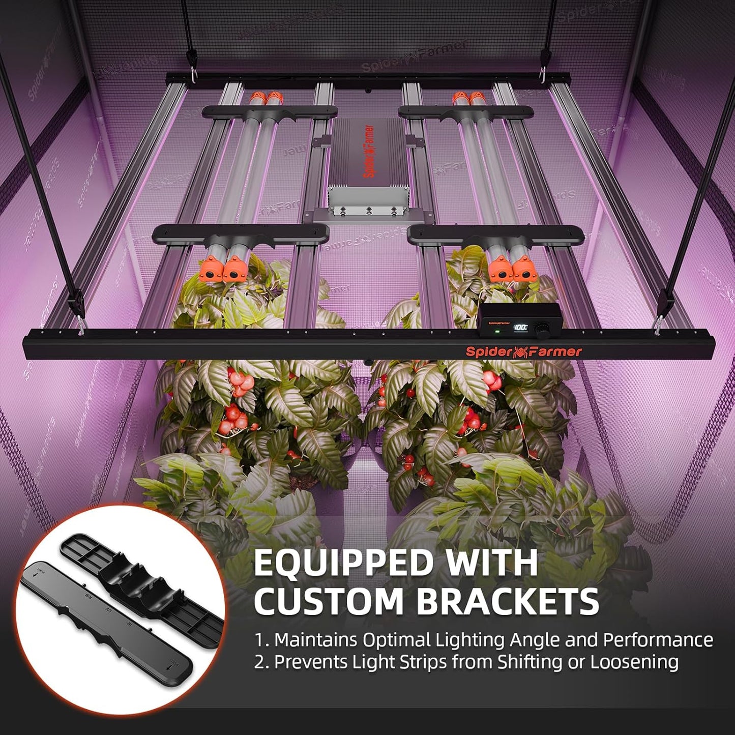 Spider Farmer 2025 Upgraded UV30 & IR16 LED Grow Light, 365-370nm UV & 730-745nm IR Supplemental Light for Indoor Plants, 2X2, 3X3, 4X4 Grow Tents, 23.6" Long Bars Set