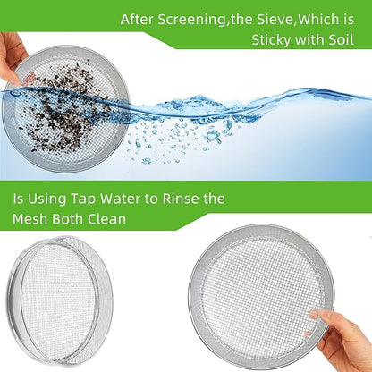 Stainless Steel Mesh Screen 304 1/4" Mesh Mesh -Soil Sifter for Large Gardens to Boost Your Gardening Productivity, Silver