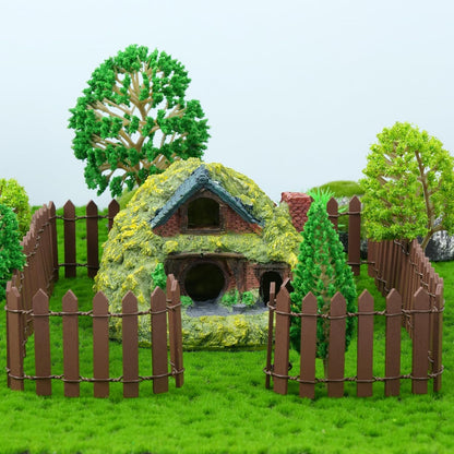 4 Pcs 35 Inch Fairy Garden Decor Mini Fence, Wood Picket Fence for Fairy Garden Supplies, Small Picket Fence for Doll House Decor DIY Crafts Plant Pot Micro Landscape Ornaments