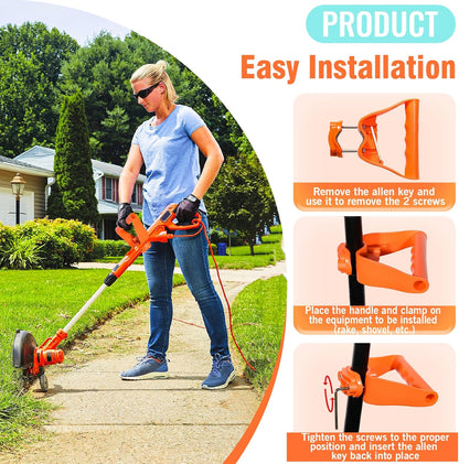 Universal Back Saver Extension Handle Attachment for Garden Shovel, Weedeater, String Trimmer, Rake, Weed Wacker and More, Versatile Back Saving Labor Saving Tool for All Gardening Tools